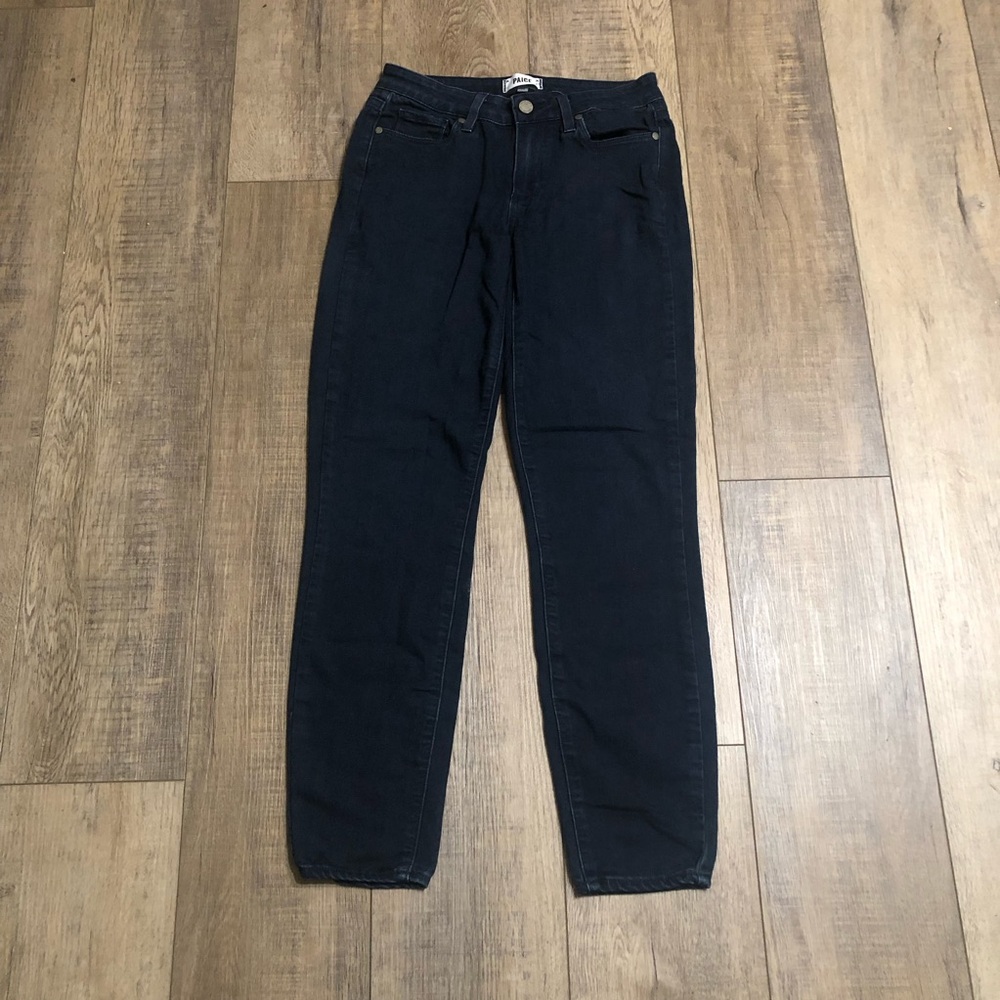 Paige womens jeans 28 verdugo ultra skinny dark wash jogger blue denim pants
